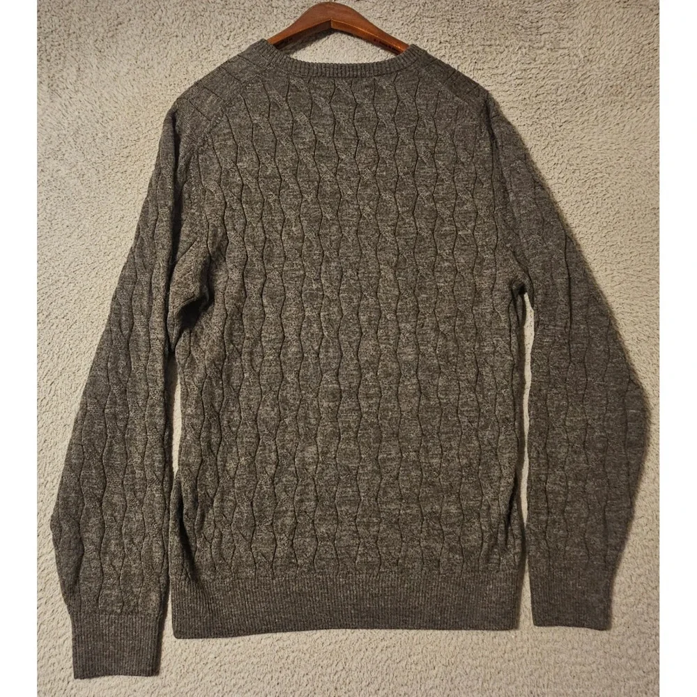 Daniel Cremieux Signature Royal Alpaca V-Neck Sweater Gray Mens Size Medium
